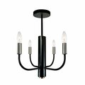 Artcraft Verona 4 Light semi Flushmount Brushed Nickel & Black AC10624BN